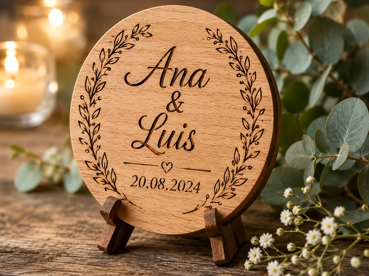 Marcasitios de madera para boda