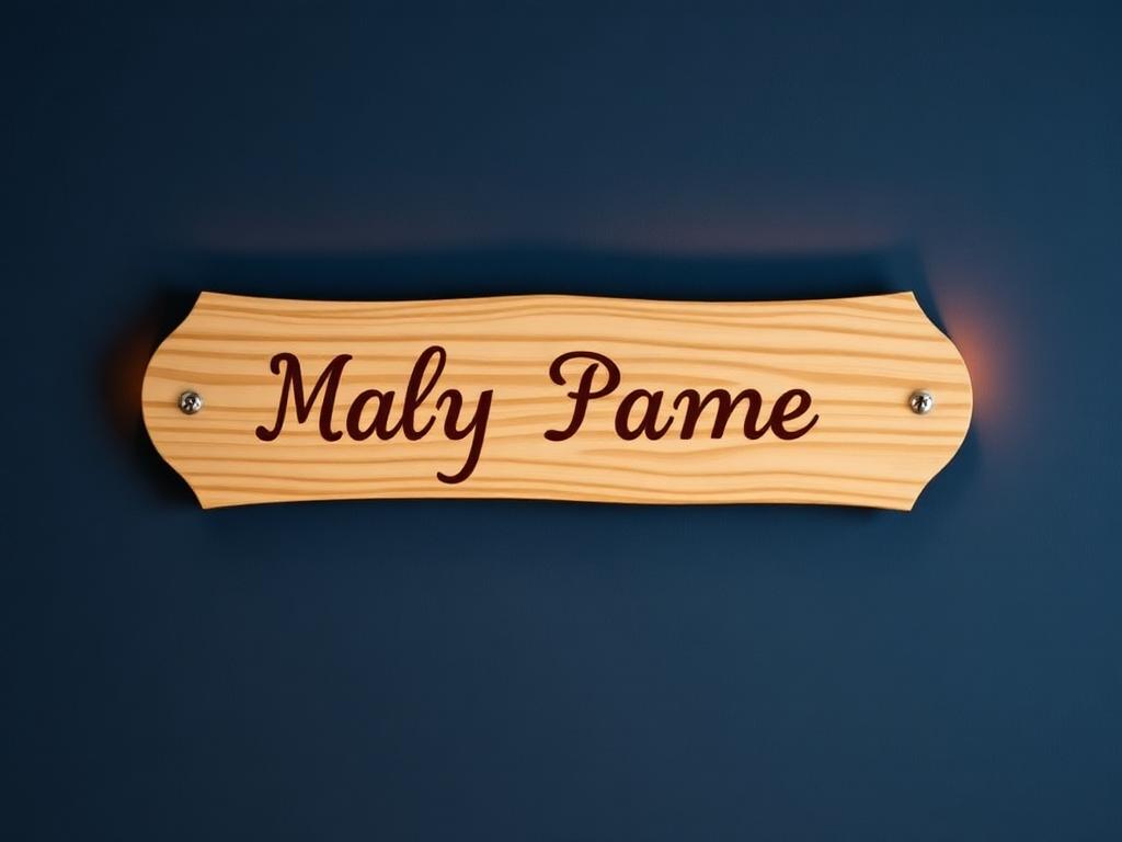 Placa nombre en madera